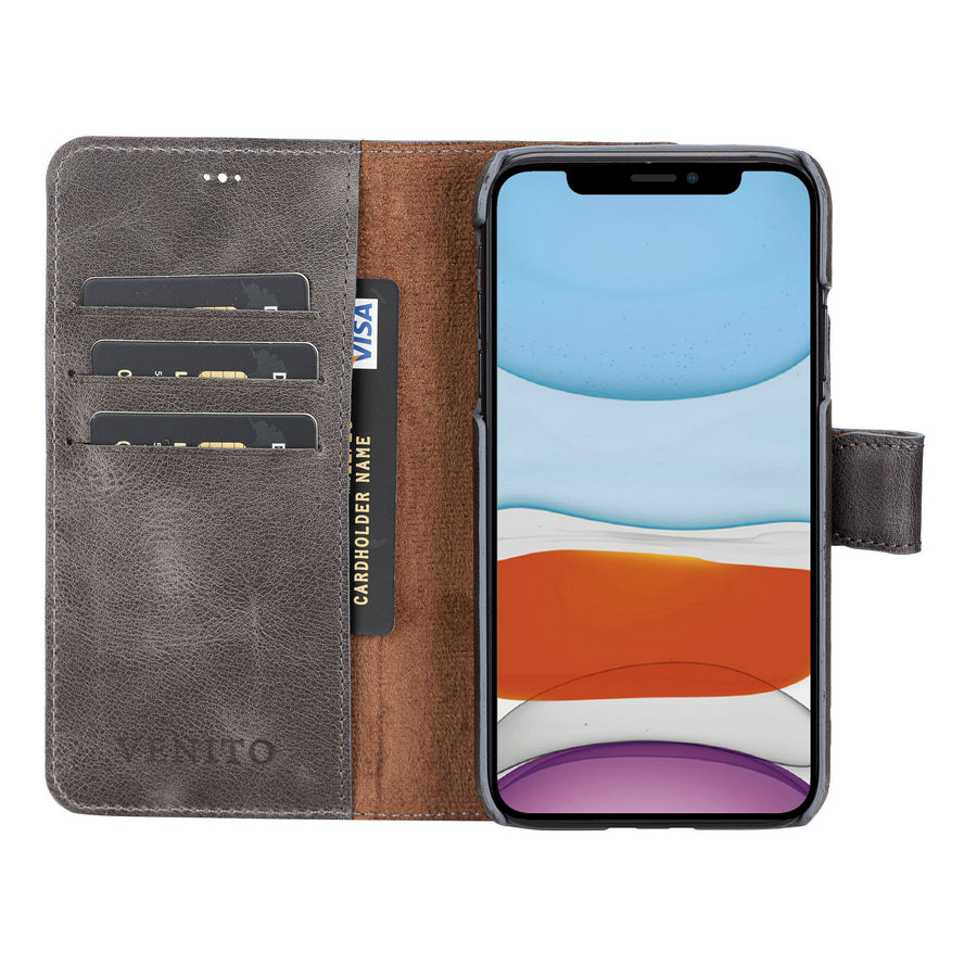 Funda tipo billetera de cuero con bloqueo RFID Florence para iPhone 11