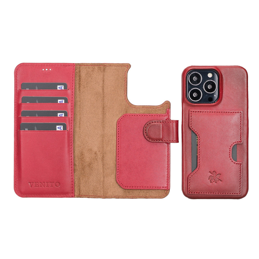 Funda tipo billetera de cuero con bloqueo RFID Florence para iPhone 13 Pro