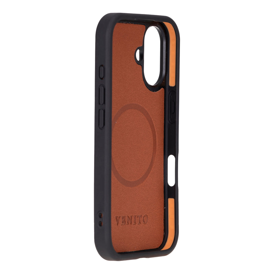 Funda de cuero Lucca Snap On para iPhone 15