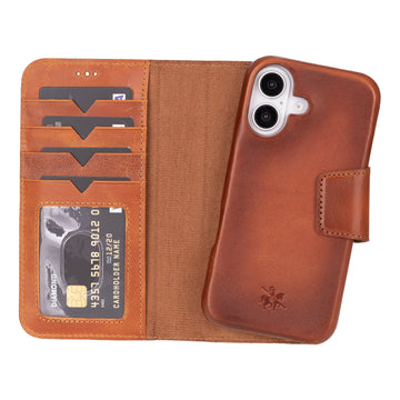 Vicenza RFID Blocking Detachable Leather Wallet Case for iPhone 16