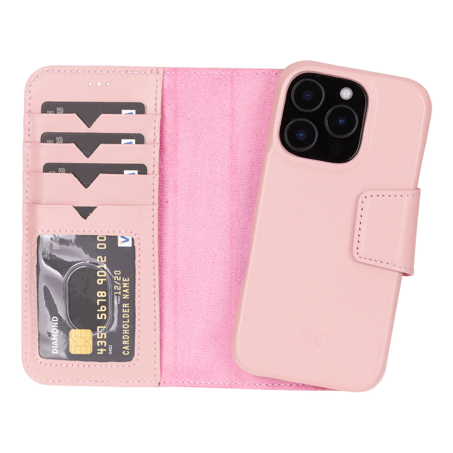 Vicenza RFID Blocking Detachable Leather Wallet Case for iPhone 16 Pro