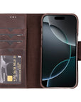 Vicenza RFID Blocking Detachable Leather Wallet Case for iPhone 16 Plus