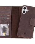 Vicenza RFID Blocking Detachable Leather Wallet Case for iPhone 16 Plus