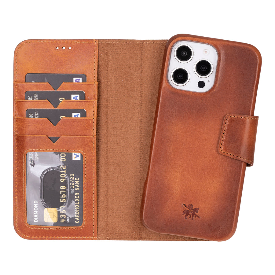 Vicenza RFID Blocking Detachable Leather Wallet Case for iPhone 16 Pro Max