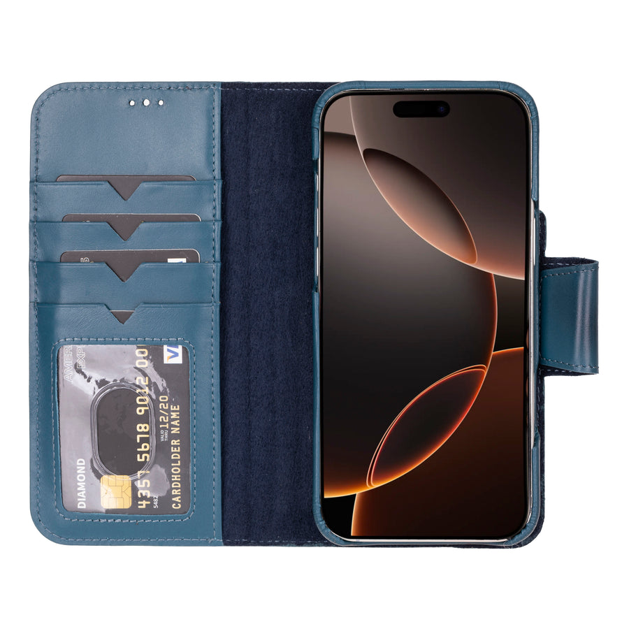 Vicenza RFID Blocking Detachable Leather Wallet Case for iPhone 16 Pro Max