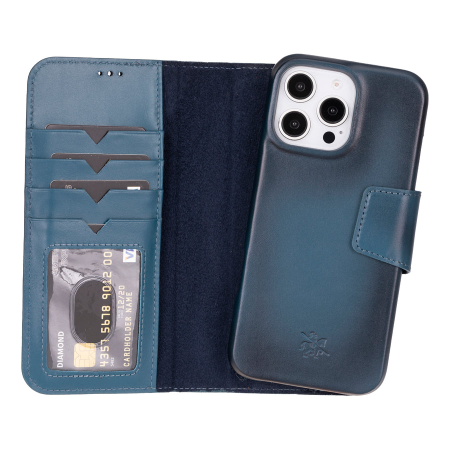 Vicenza RFID Blocking Detachable Leather Wallet Case for iPhone 16 Pro Max