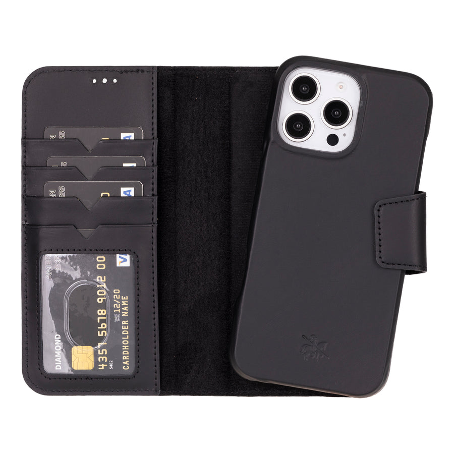 Vicenza RFID Blocking Detachable Leather Wallet Case for iPhone 16 Pro Max