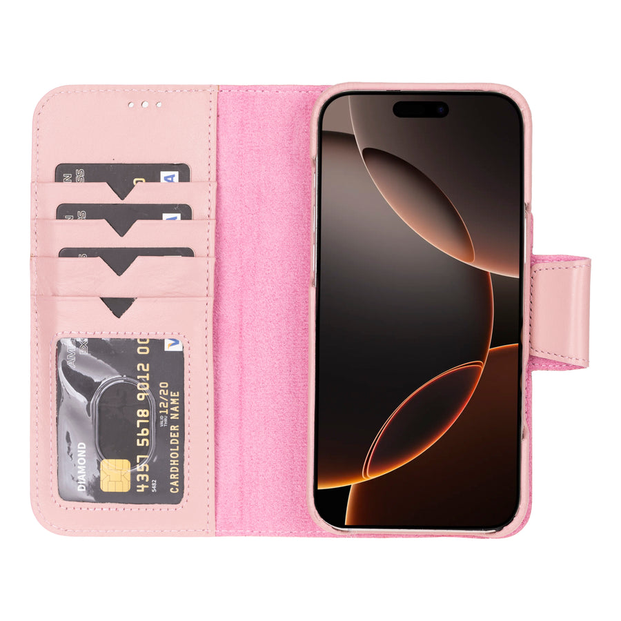 Vicenza RFID Blocking Detachable Leather Wallet Case for iPhone 16 Pro Max