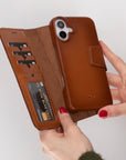 Vicenza RFID Blocking Detachable Leather Wallet Case for iPhone 16 Plus