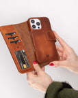 Vicenza RFID Blocking Detachable Leather Wallet Case for iPhone 16 Pro