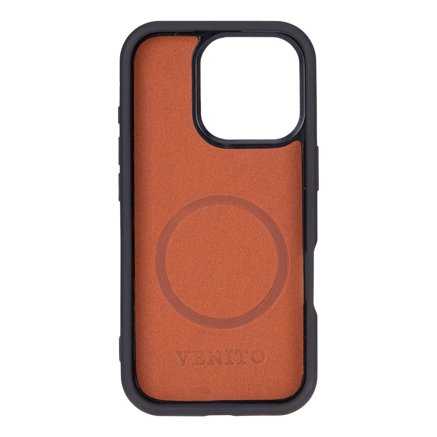 Funda tipo billetera de cuero Capri Snap On para iPhone 15 Pro