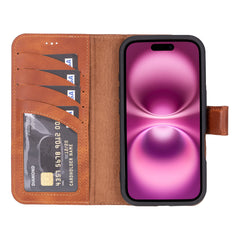 Funda tipo billetera de cuero desmontable con bloqueo RFID Ravenna para iPhone 15