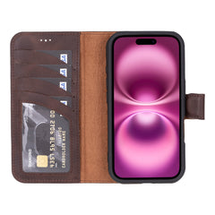 Funda tipo billetera de cuero desmontable con bloqueo RFID Ravenna para iPhone 15