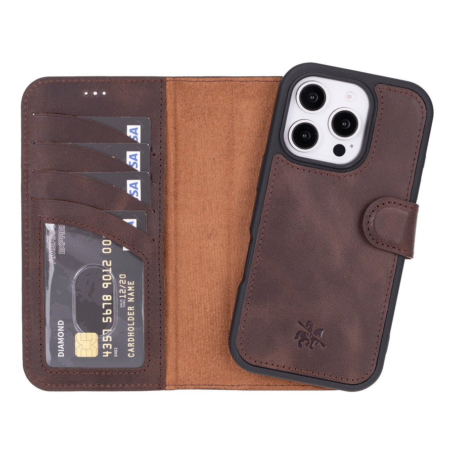 Funda tipo billetera de cuero desmontable con bloqueo RFID Ravenna para iPhone 15 Pro