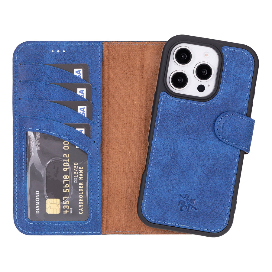 Funda tipo cartera de cuero desmontable con bloqueo RFID Ravenna para iPhone 15 Pro Max