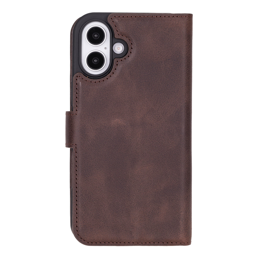 Ravenna RFID Blocking Detachable Leather Wallet Case for iPhone 16 Plus