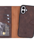 Ravenna RFID Blocking Detachable Leather Wallet Case for iPhone 16 Plus