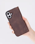 Ravenna RFID Blocking Detachable Leather Wallet Case for iPhone 16 Plus