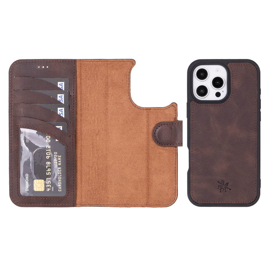 Funda tipo billetera de cuero desmontable con bloqueo RFID Ravenna para iPhone 15 Pro