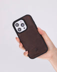 Funda de cuero Lucca Snap On para iPhone 15 Pro