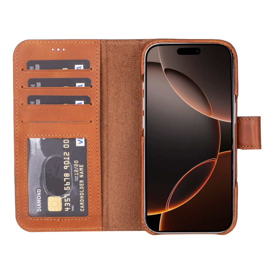 Florence RFID Blocking Leather Wallet Case for iPhone 16 Pro