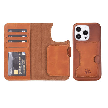 Funda tipo billetera de cuero con bloqueo RFID Florence para iPhone 15 Pro