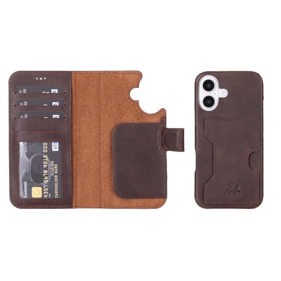 Funda tipo billetera de cuero con bloqueo RFID Florence para iPhone 15