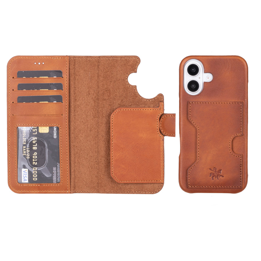 Funda tipo billetera de cuero con bloqueo RFID Florence para iPhone 15