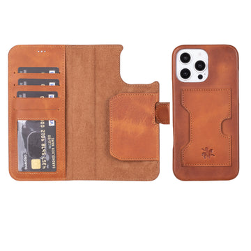 Funda tipo billetera de cuero con bloqueo RFID Florence para iPhone 15 Pro Max