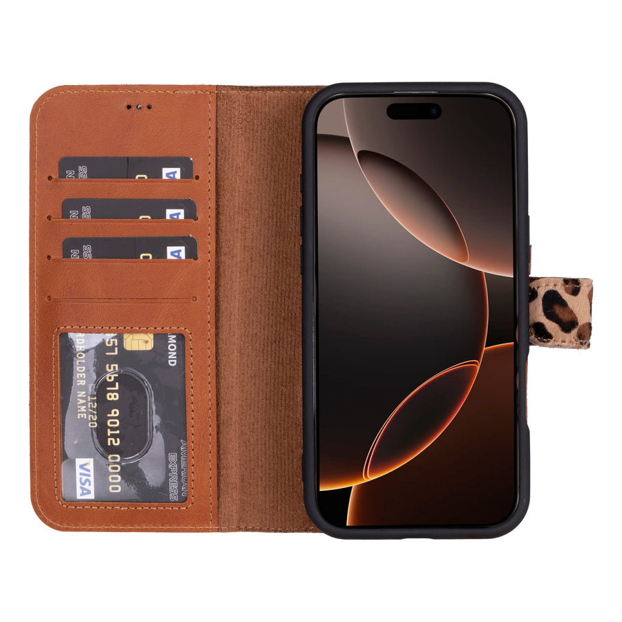 Funda tipo billetera de cuero con bloqueo RFID Florence para iPhone 15 Pro Max