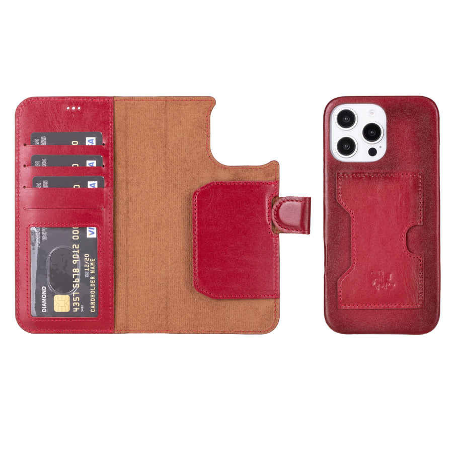 Funda tipo billetera de cuero con bloqueo RFID Florence para iPhone 15 Pro Max