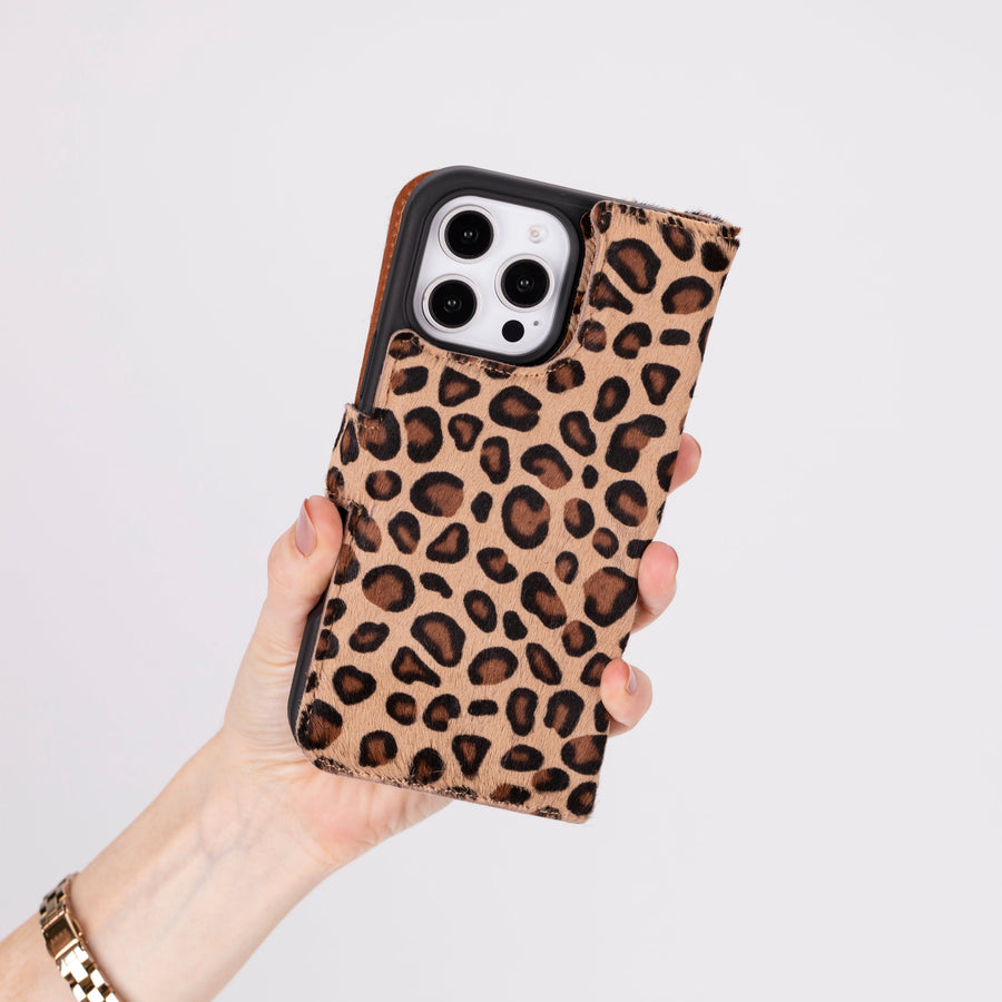 Funda tipo billetera de cuero con bloqueo RFID Florence para iPhone 15 Pro Max