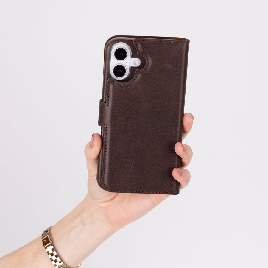 Funda tipo billetera de cuero con bloqueo RFID Florence para iPhone 15