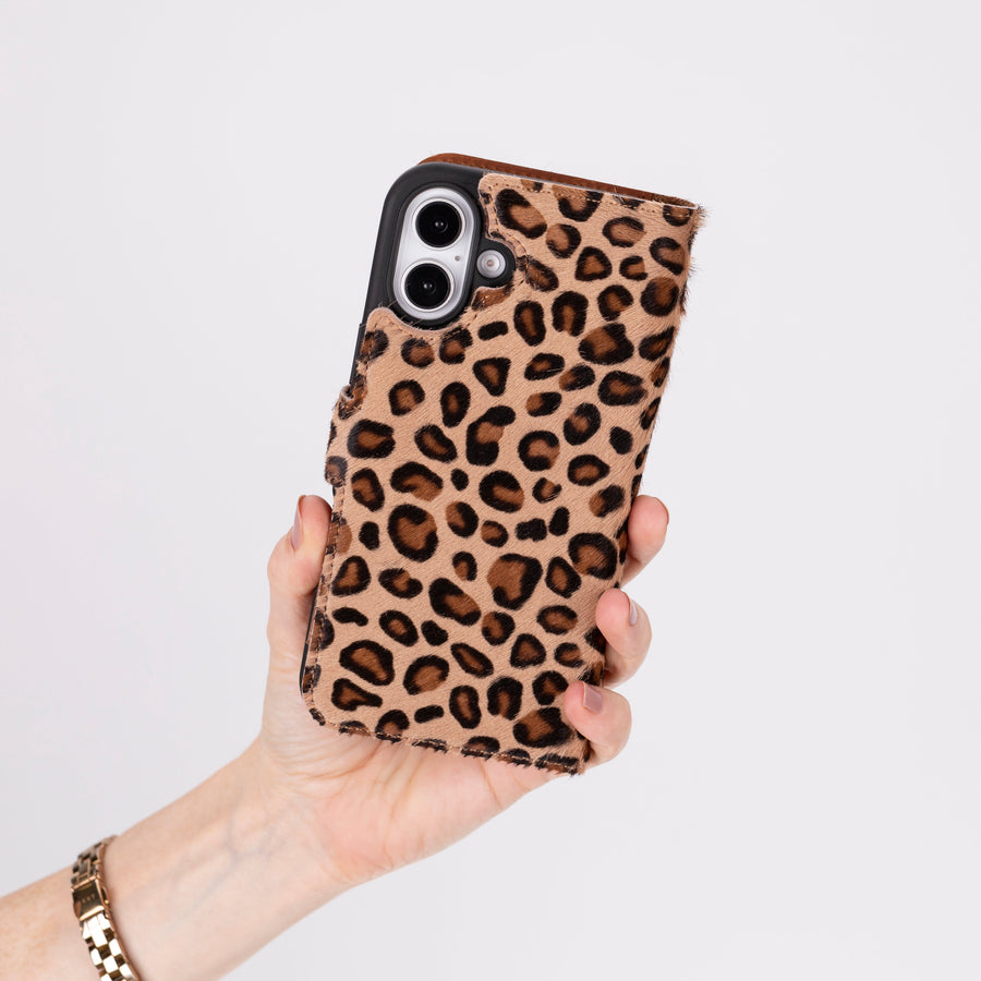 Funda tipo billetera de cuero con bloqueo RFID Florence para iPhone 15