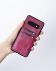 Funda tipo billetera de cuero Cosa Snap On para Samsung Galaxy S10