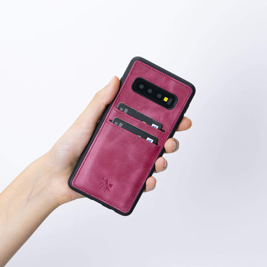 Funda tipo billetera de cuero Cosa Snap On para Samsung Galaxy S10