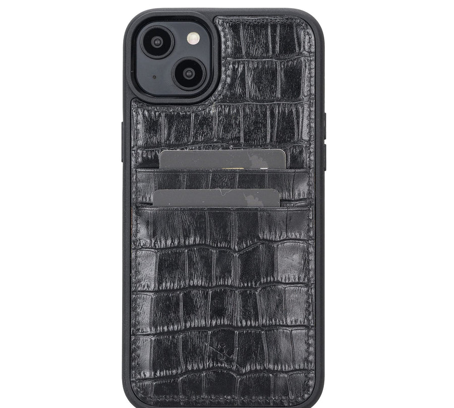 Funda tipo billetera de cuero Capri Snap On para iPhone 14 Plus