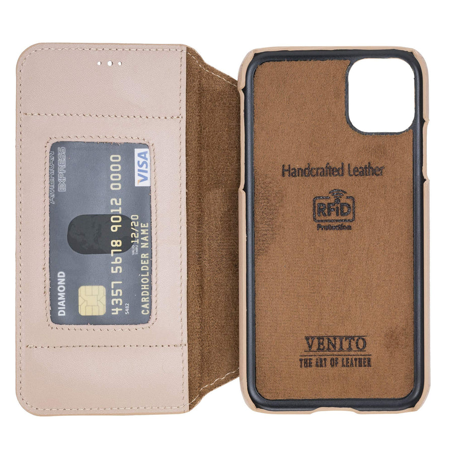 Estuche tipo billetera de cuero con bloqueo RFID Venice para iPhone 11