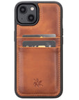 Funda tipo billetera de cuero Capri Snap On para iPhone 14