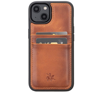 Funda tipo billetera de cuero Capri Snap On para iPhone 14