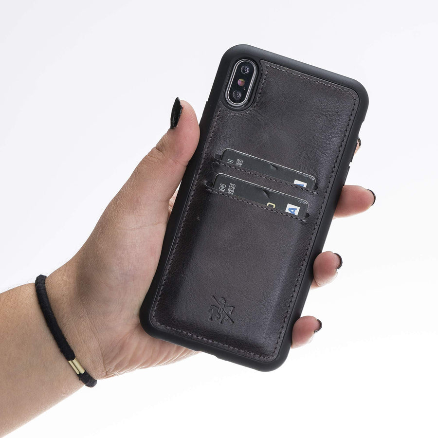 Funda tipo billetera de cuero Cosa Snap On para iPhone XS Max