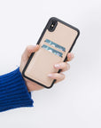 Funda tipo billetera de cuero Cosa Snap On para iPhone XS Max