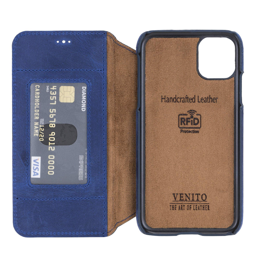 Estuche tipo billetera de cuero con bloqueo RFID Venice para iPhone 11