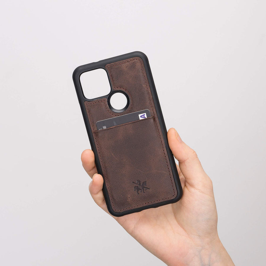 Funda tipo billetera de cuero Capri Snap On para Google Pixel 5