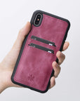 Funda tipo billetera de cuero Cosa Snap On para iPhone XS Max