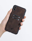 Funda tipo billetera de cuero Cosa Snap On para iPhone XS Max