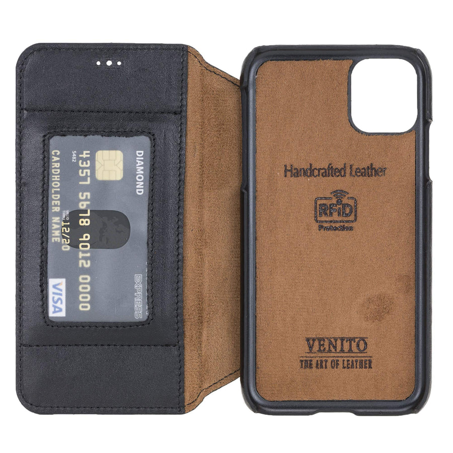 Estuche tipo billetera de cuero con bloqueo RFID Venice para iPhone 11