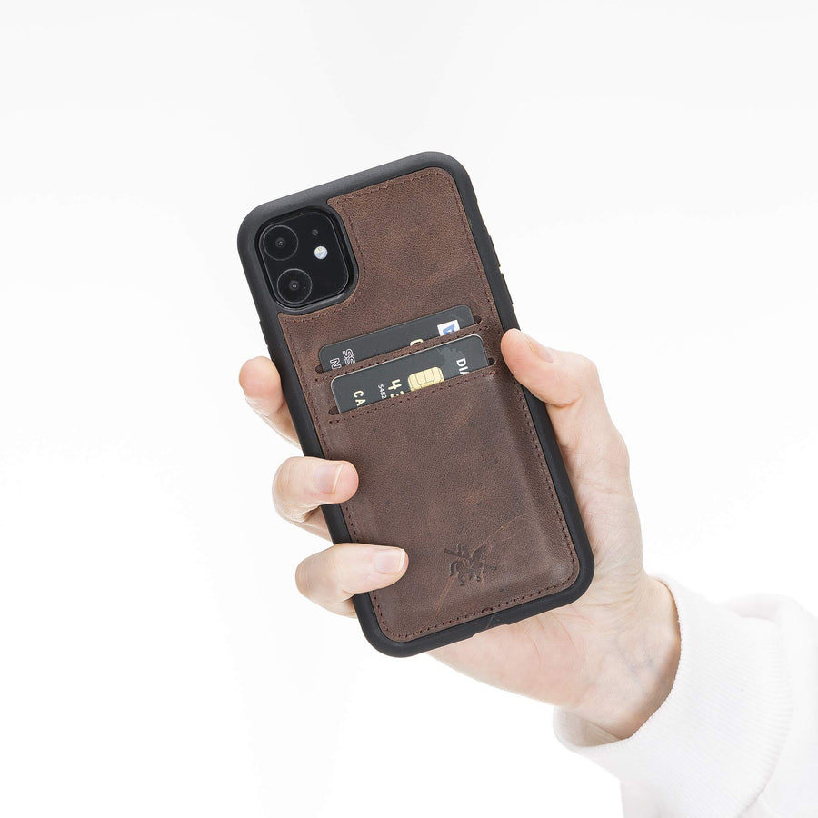 Funda tipo billetera de cuero Cosa Snap On para iPhone 11