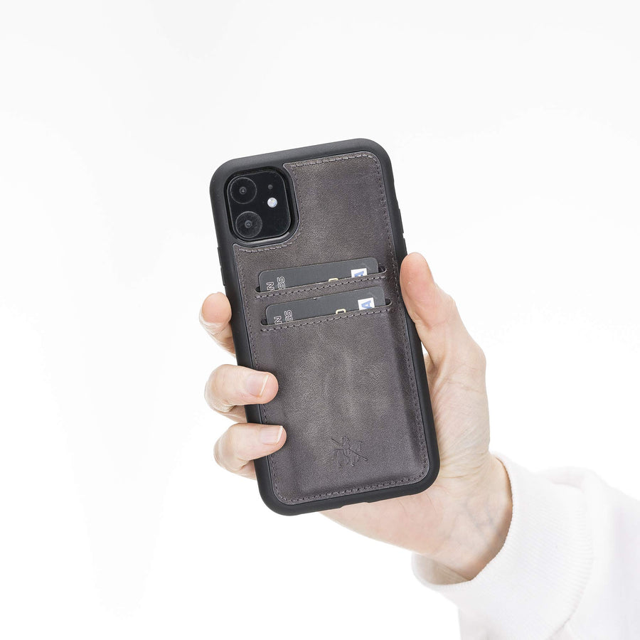 Funda tipo billetera de cuero Cosa Snap On para iPhone 11