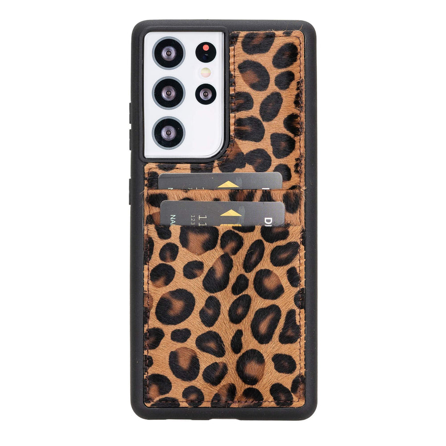 Funda tipo billetera de cuero Capri Snap On para Samsung Galaxy S21 Ultra